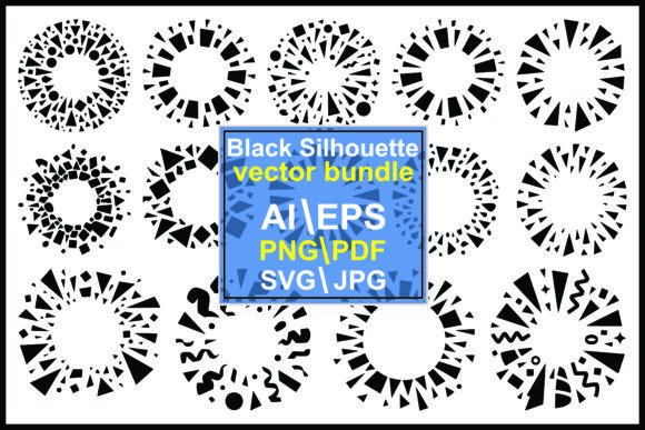 Download Black Geometric Shapes Bursting Outward - Geometric Collection