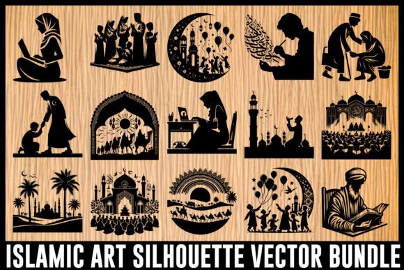 Download Islamic Art Silhouette Vector Bundle - Islamic art Collection