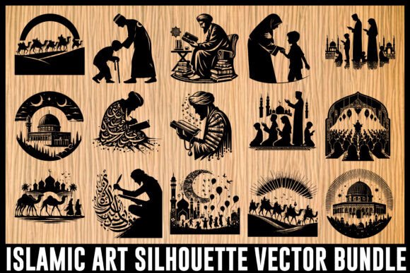 Download Islamic Art Silhouette Vector Bundle - Islamic art Collection
