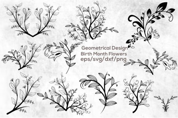 Download Geometrical Design Birth Month Flowers - Geometric Collection