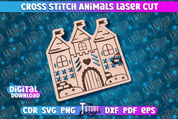 Download Cross Stitch Castle | Laser Design | CNC - Premium Bundle
