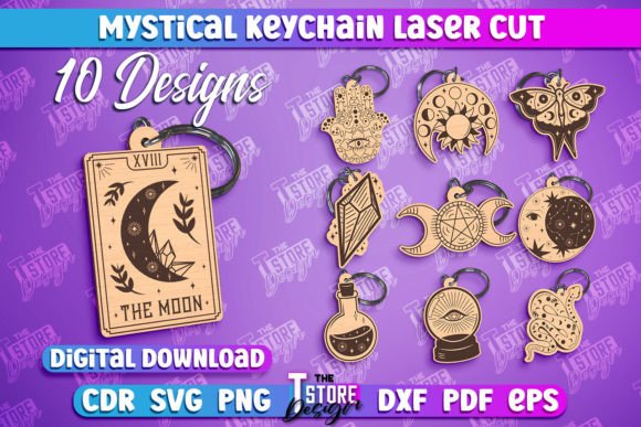 Download Mystical Keychain Laser Design Bundle - Premium Resources