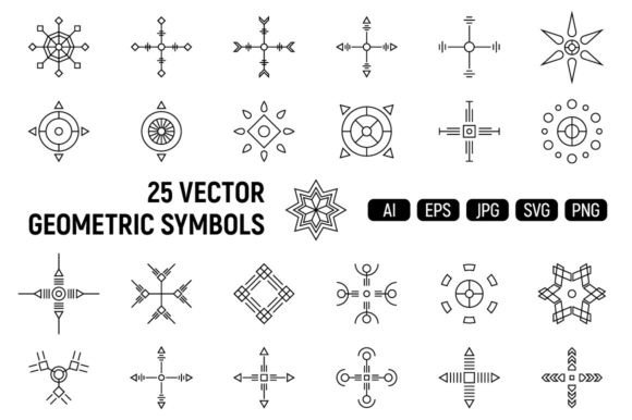 Download 25 Abstract Geometric Symmetric Shapes - Geometric Collection
