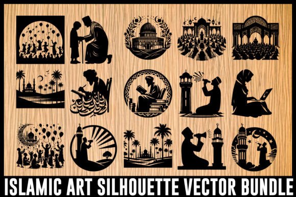 Download Islamic Art Silhouette Vector Bundle - Islamic art Collection