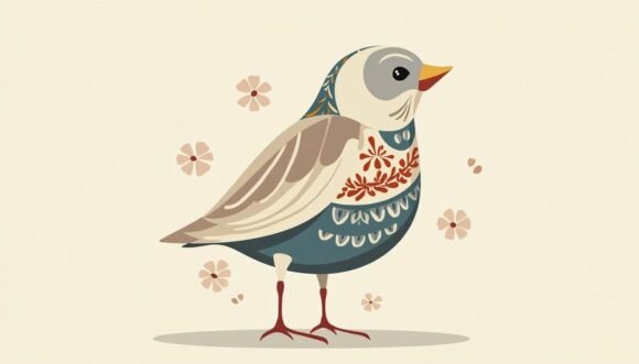 Download Ornamental Lark with Geometric Feather D - Geometric Collection